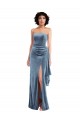 Buy Sleeveless Strapless Low Back Stretch Velvet Sheath Formal Dress UK