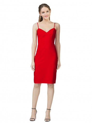 Buy Sleeveless Red Sweetheart Stretch Crepe Sheath Formal Dress UK