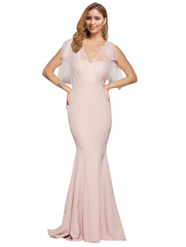 Buy Sleeveless Sweetheart Low Back Stretch Crepe & Tulle Sheath Formal Gowns UK