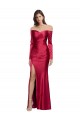 Buy Long Sleeves Sweetheart Stretch Satin Sheath Formal Dress UK