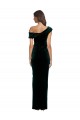 Buy Sleeveless Off the Shoulder Stretch Velvet Sheath High Low Formal Dress UK