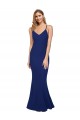 Buy Sleeveless V-Neck Low Back Stretch Crepe Sheath Formal Dress UK