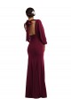 Buy Long Sleeves Bateau Neck Open Back Stretch Crepe Trumpet Formal Dress UK