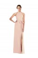 Buy Sleeveless Nude Halter Neck Criss Cross Back Stretch Crepe Trumpet Formal Dress UK