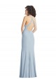 Buy Sleeveless Halter Neck Criss Cross Back Stretch Crepe Trumpet Formal Dress UK