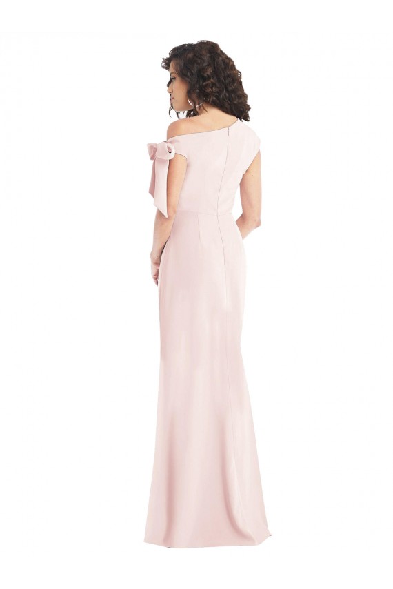 Buy Cap Sleeves Off the Shoulder Stretch Crepe Trumpet Formal Dress UK