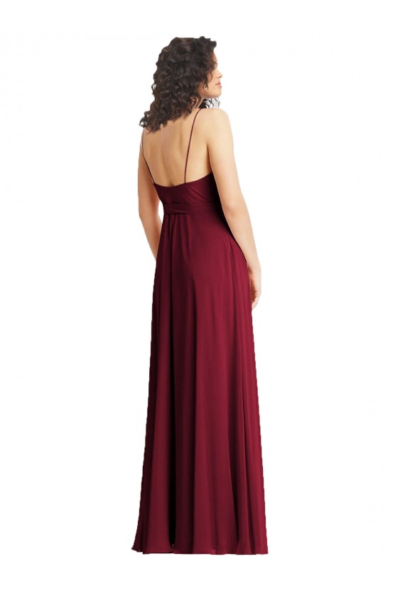 Buy Sleeveless Spaghetti Straps Chiffon Trumpet Formal Dress UK