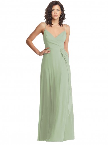 Buy Sleeveless Spaghetti Straps Chiffon Trumpet Formal Dress UK