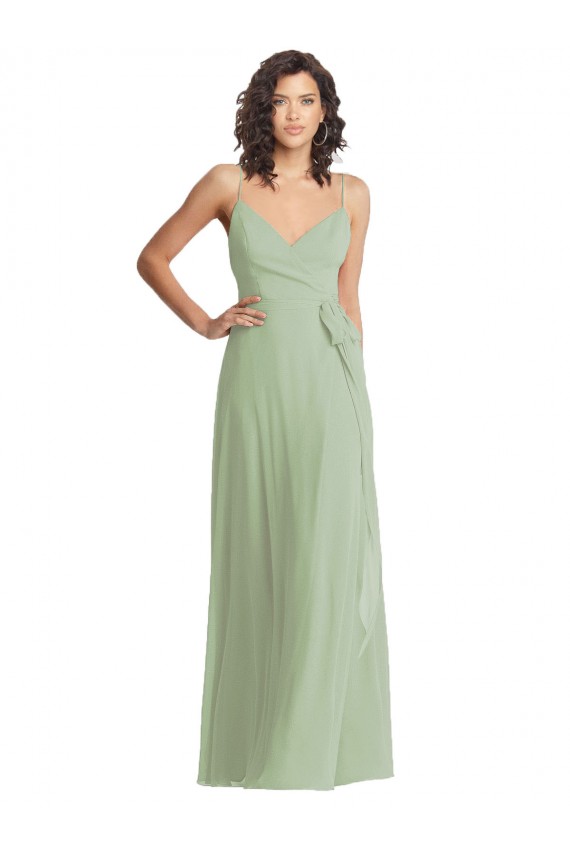 Buy Sleeveless Spaghetti Straps Chiffon Trumpet Formal Dress UK